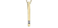10K Yellow Gold 0.008cttw  Diamond  Bar Pendant, 18"
