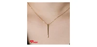 10K Gold 0.03 cttw Canadian Diamond Solitaire Bar Necklace, 18"