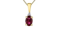 10K Yellow Gold Ruby and Diamond Necklace, 18"