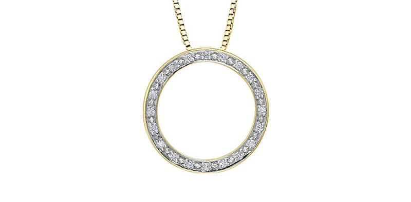 10K Yellow Gold 0.10cttw Diamond Pendant