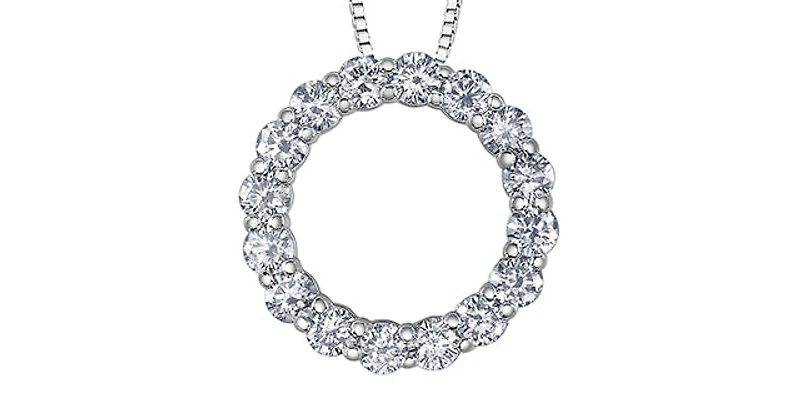 10K White Gold 1.00cttw Diamond Necklace