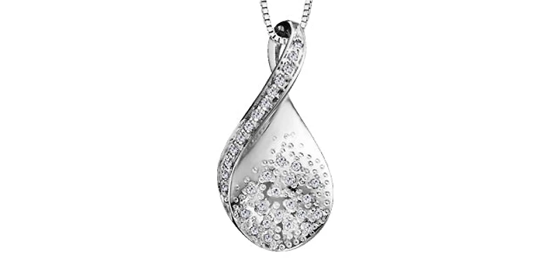 10K White Gold 0.18 cttw Diamond Pendant