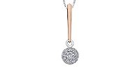 10K White and Rose Gold 0.13cttw Diamond Necklace