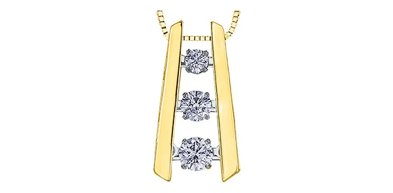 10K Yellow Gold 0.30 cttw Pulse Diamond Necklace
