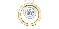 10K Yellow and White Gold 0.10 cttw Pulse Diamond Necklace