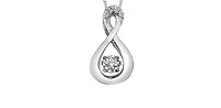 10K White Gold Diamond Pendant - 18 inches