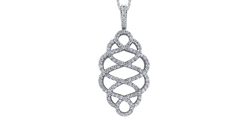 14K White Gold 0.40 cttw Diamond Pendant