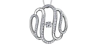 10K White Gold 0.40 cttw Diamond Pulse Pendant