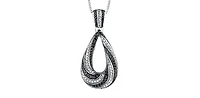 10K White Gold 0.45 cttw Diamond & Black Diamond Pendant