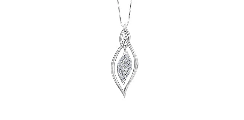 10K White Gold 0.33 cttw Diamond Pendant