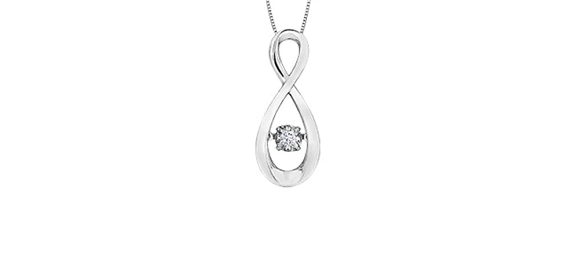 10K White Gold cttw Diamond Pulse Pendant
