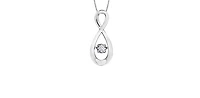 10K White Gold cttw Diamond Pulse Pendant