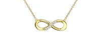10K Yellow Gold 0.06cttw Diamond Infinity Pendant, 18"