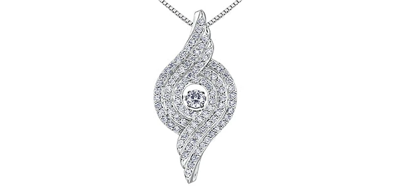 10K White Gold 0.57 cttw Diamond "Pulse" Pendant