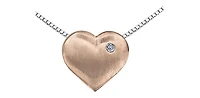 Sterling Silver & 10K Rose Gold 0.01cttw Diamond Necklace