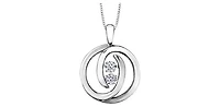 10K White Gold 0.20 cttw Diamond "Pulse" Pendant