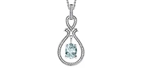10k White Gold Aquamarine Birthstone pendant