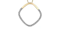 10K White and Yellow Gold 0.10 cttw Diamond Pendant