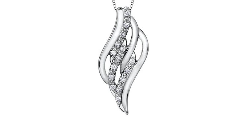 10K White Gold 0.12 cttw Diamond Pendant