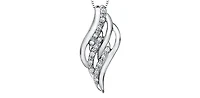 10K White Gold 0.12 cttw Diamond Pendant