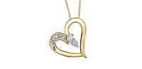 10K Yellow Gold 0.15 cttw Diamond Heart Necklace