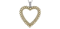 10K White and Yellow Gold 0.05 cttw Diamond Heart Pendant