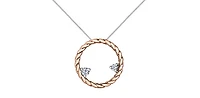 10K White & Rose Gold 0.08 cttw Diamond Necklace