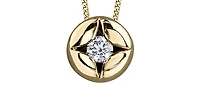 10K Yellow Gold 0.06 cttw Canadian Diamond Necklace, 18"