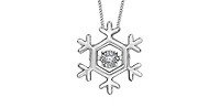 10K White Gold 0.02 cttw Canadian Diamond Snowflake Pulse Pendant, 18"