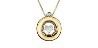 10K Yellow and White Gold Opal and Diamond Pulse Pendant