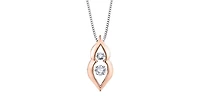 10K White and Rose Gold 0.20 cttw  Diamond  Pulse Pendant, 18"