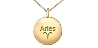 10K Yellow Gold 0.01cttw Diamond Aries Zodiac Pendant 18''