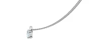 14K White Gold 2.11cttw Lab Grown Diamond Solitaire Necklace with Rolo Chain (Lobster Clasp) - Adjustable 16 - 18 Inches