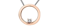 10K White & Rose Gold 0.005 cttw Diamond Necklace