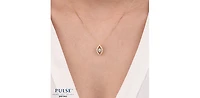 TRACKING - 10K Yellow Gold 0.06 cttw Diamond Pulse Pendant, 18"