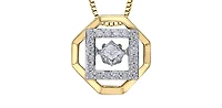 10K Yellow Gold 0.27cttw Diamond Pulse Pendant, 18"