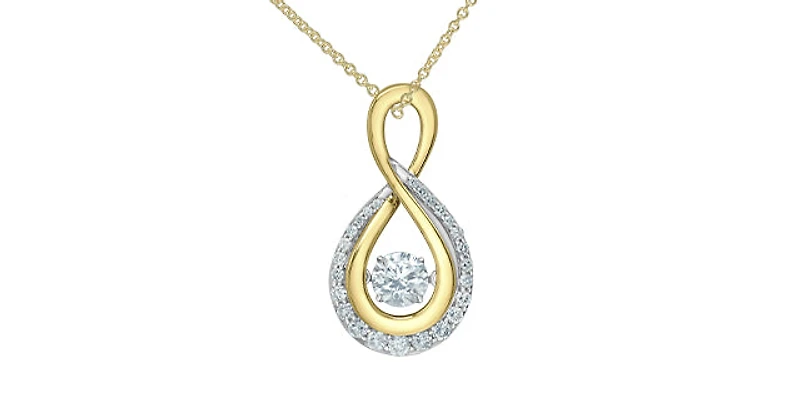 14K Yellow & White Gold Lab Grown 1.17cttw Diamond Necklace, 18"