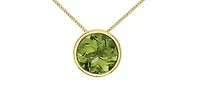10K Yellow Gold 5mm Genuine Peridot Pendant, 18"