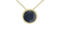10K Yellow Gold 5mm Genuine Sapphire Pendant, 18"