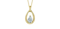 10K Yellow Gold 0.30cttw Pear Cut Lab Grown Diamond Necklace - 18 Inches