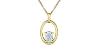 10K Yellow Gold 0.30cttw Oval Cut Lab Grown Diamond Necklace - 18 Inches