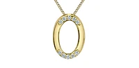 10K Yellow Gold 0.05cttw Lab Grown Diamond Necklace - 18 Inches