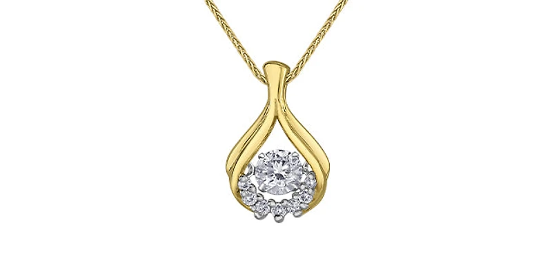 10K Yellow and White Gold Diamond Necklace