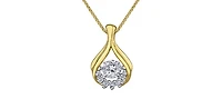 10K Yellow and White Gold Diamond Necklace