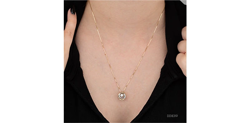 10K Yellow Gold and White Gold Pulse Diamond Necklace