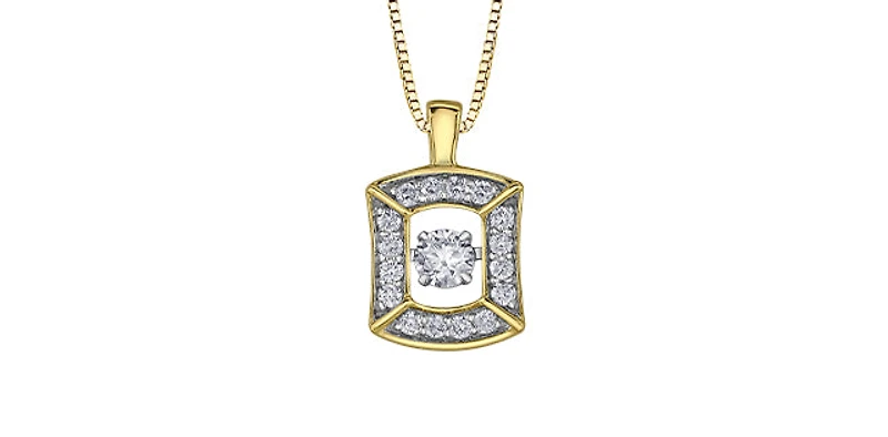 10K Yellow and White Gold Pulse Diamond Necklace