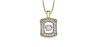 10K Yellow and White Gold Pulse Diamond Necklace