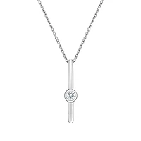10K White Gold Bezel-set Diamond pendant (no chain