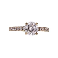 18K Yellow Gold 1.28cttw Round Lab Grown Diamond Solitaire Engagement Ring