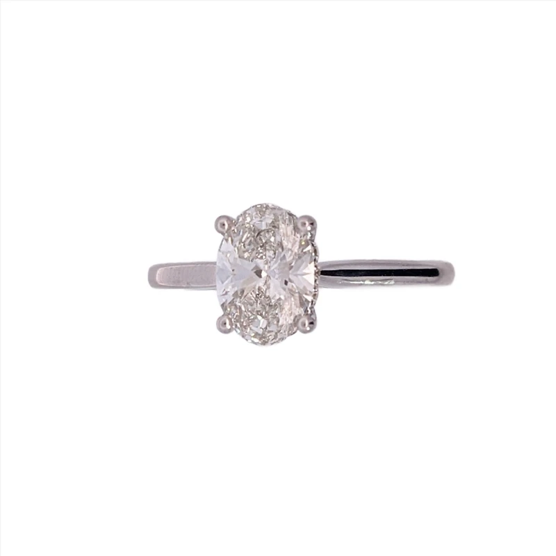18K White Gold 1.24cttw Oval Lab Grown Diamond Solitaire Engagement Ring